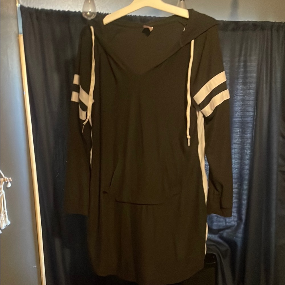 No Boundaries Blue and Black Oversized Long Sleeve Dress
